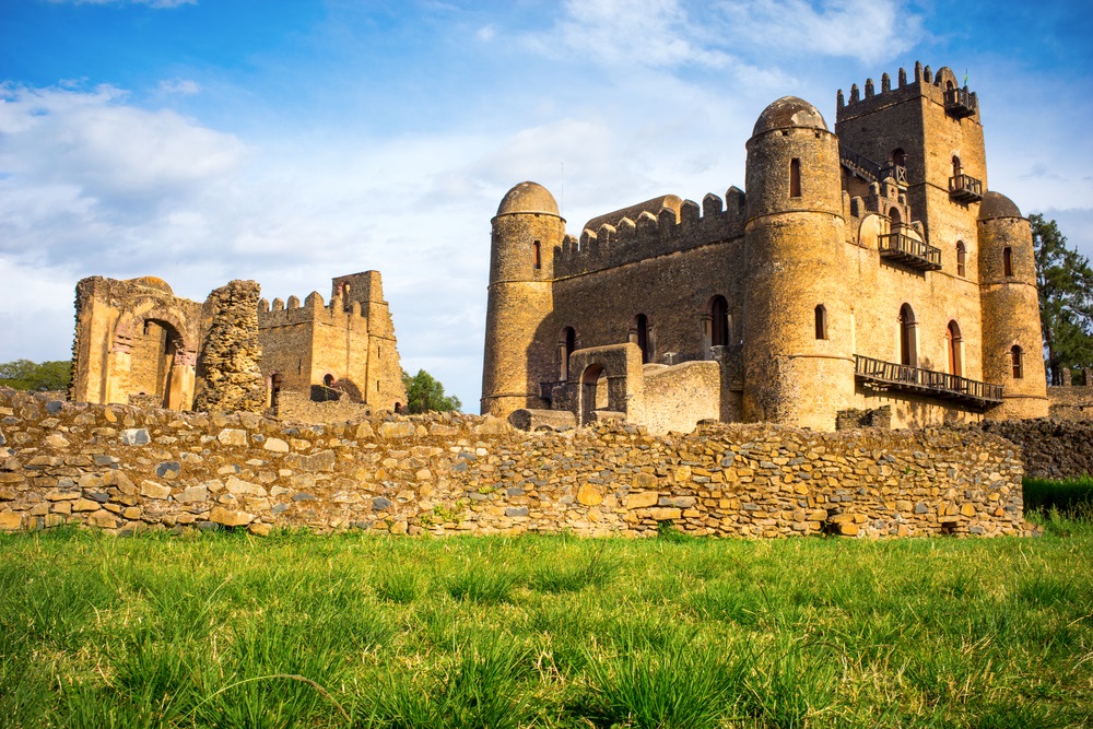 Średniowieczny zamek Fasilides w Gondar, Etiopii