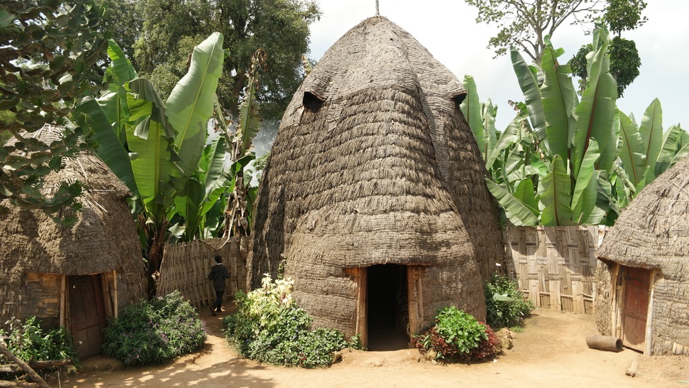 Tradycyjny dom ludu Dorze w Etiopii