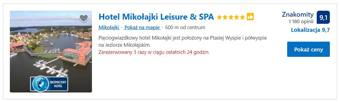 Hotele Mikołajki