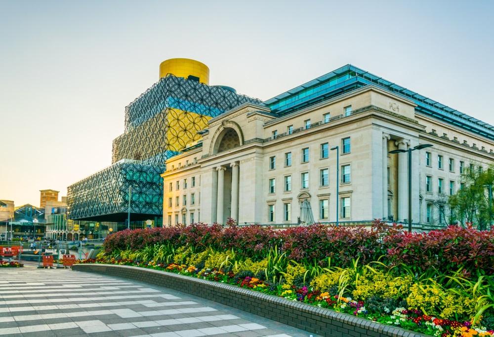 Library of Birmingham and Baskerville house, England