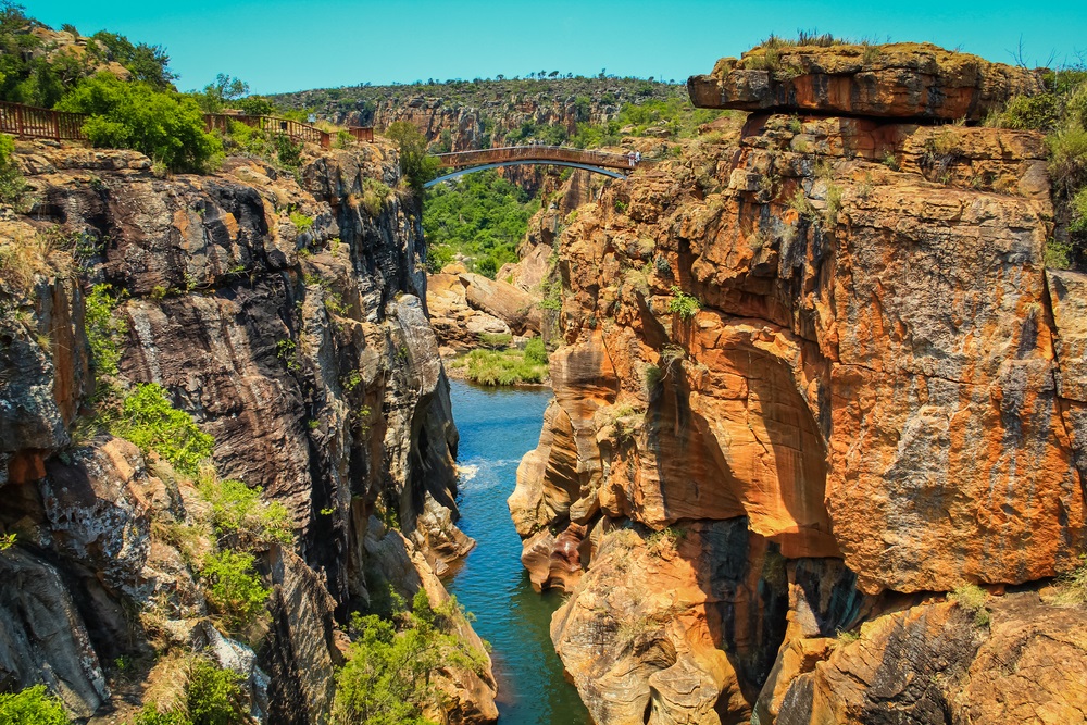 Most nad kanionem w Bourke's Luck na rzece Blyde, Mpumalanga, RPA