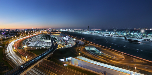 Widok z lotniska w Dubaju