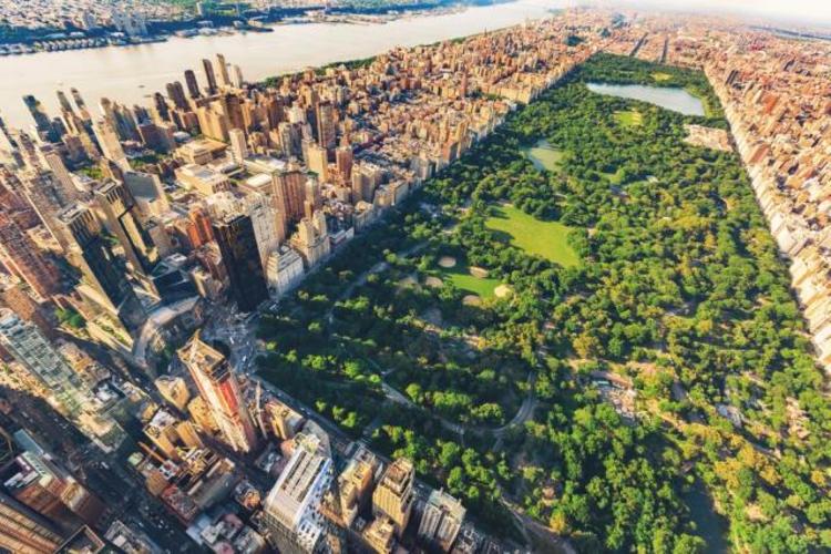 Widok z lotu ptaka Manhattan w Nowym Jorku